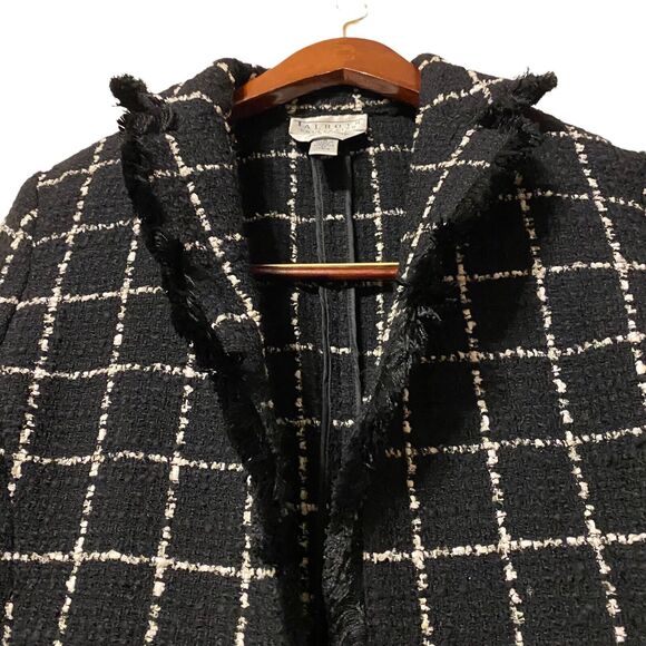 Talbots Collection Blazer Wool Blend Made In Italy Pockets Frayed Raw Hem Size 4 - Picture 3 of 6